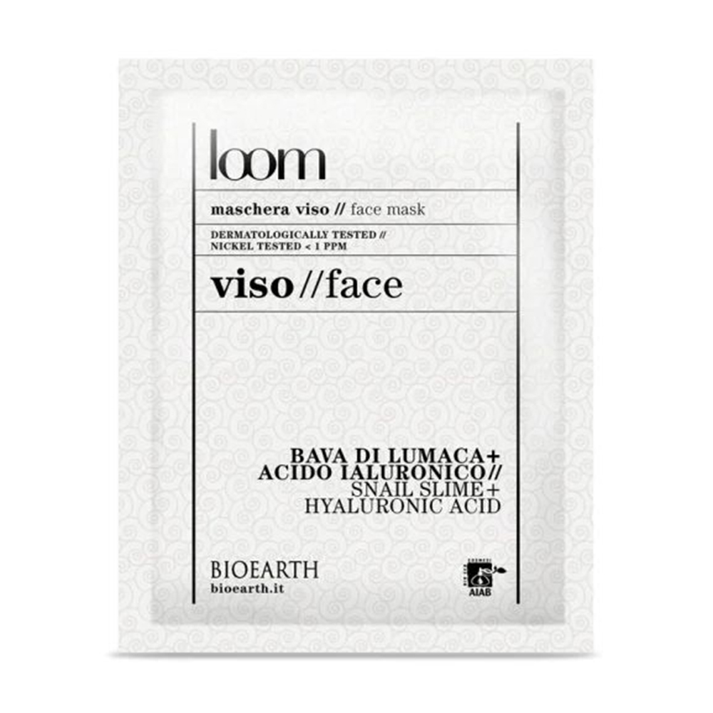 Тканинна маска для обличчя Bioearth Loom Face Mask з екстрактом слизу равлика та гіалуроновою кислотою, 15 мл
